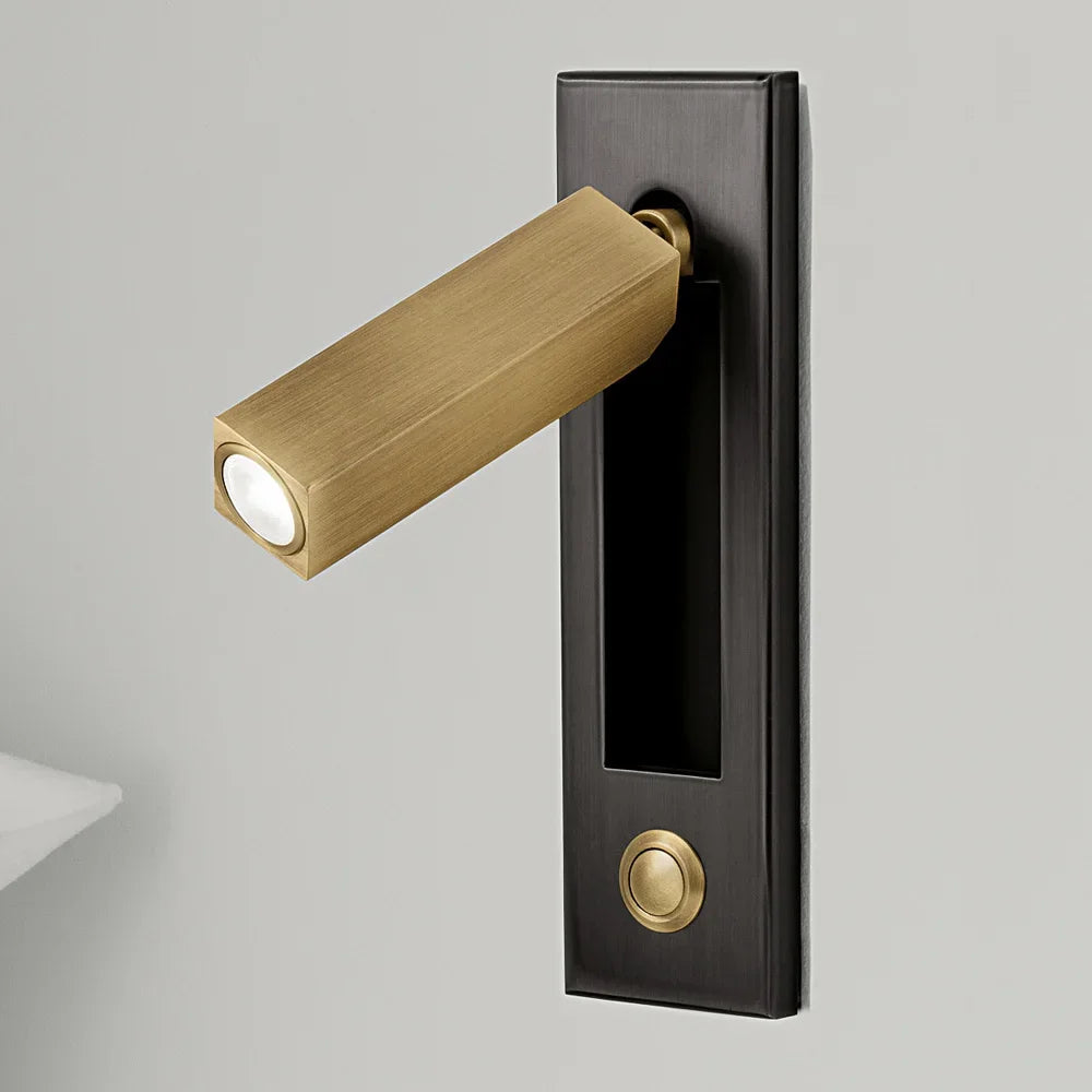 Wall reading light push switch close-up — Casa Norex