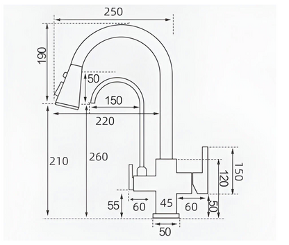 Wellspring 3-Way Filtered Kitchen Faucet with Pull-Down Spout