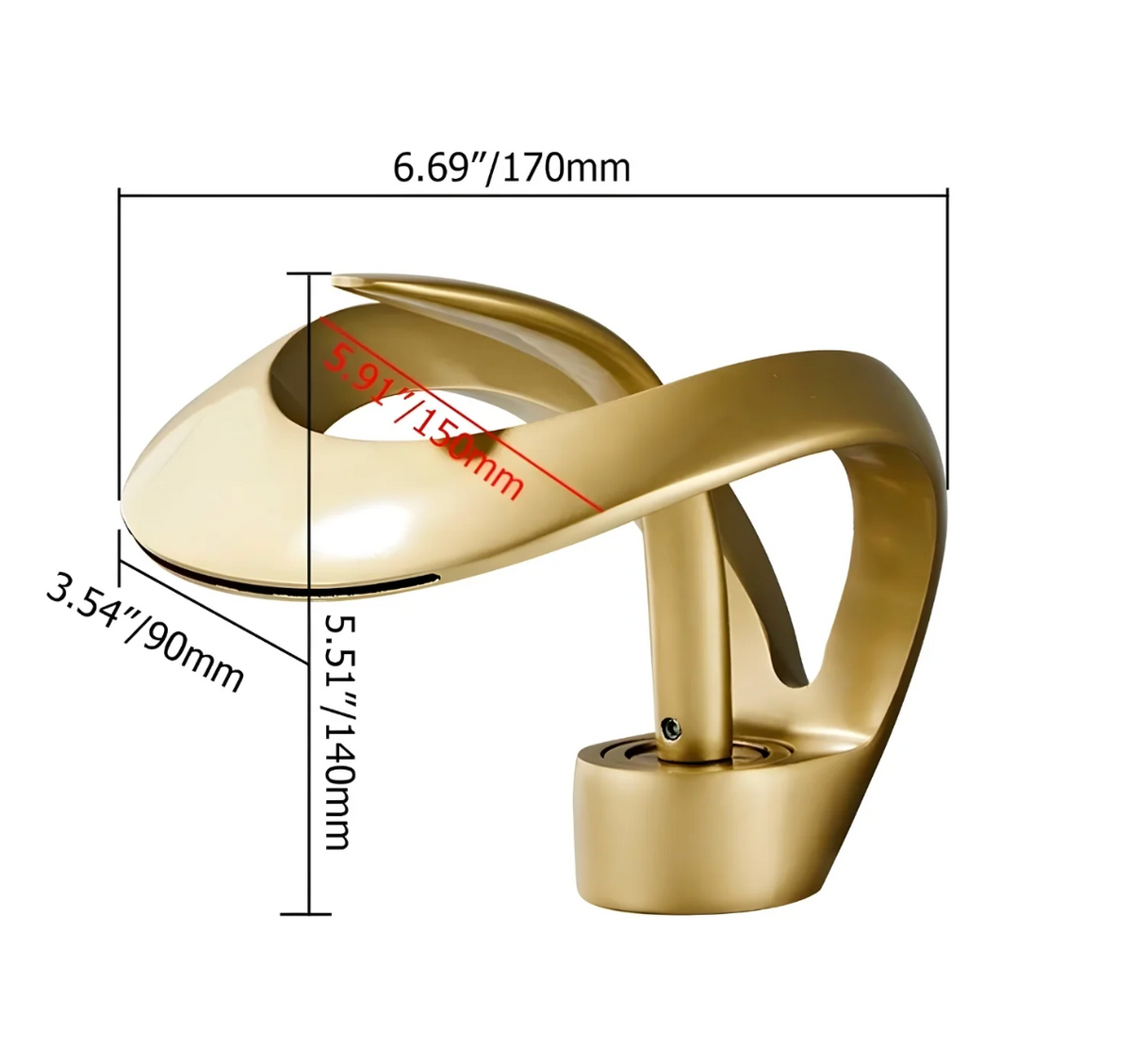 Larkwell Waterfall Bathroom Faucet spout close-up — Chrome finish — Casa Norex (2)
