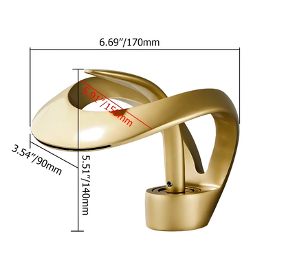 Larkwell Waterfall Bathroom Faucet spout close-up — Chrome finish — Casa Norex (2)
