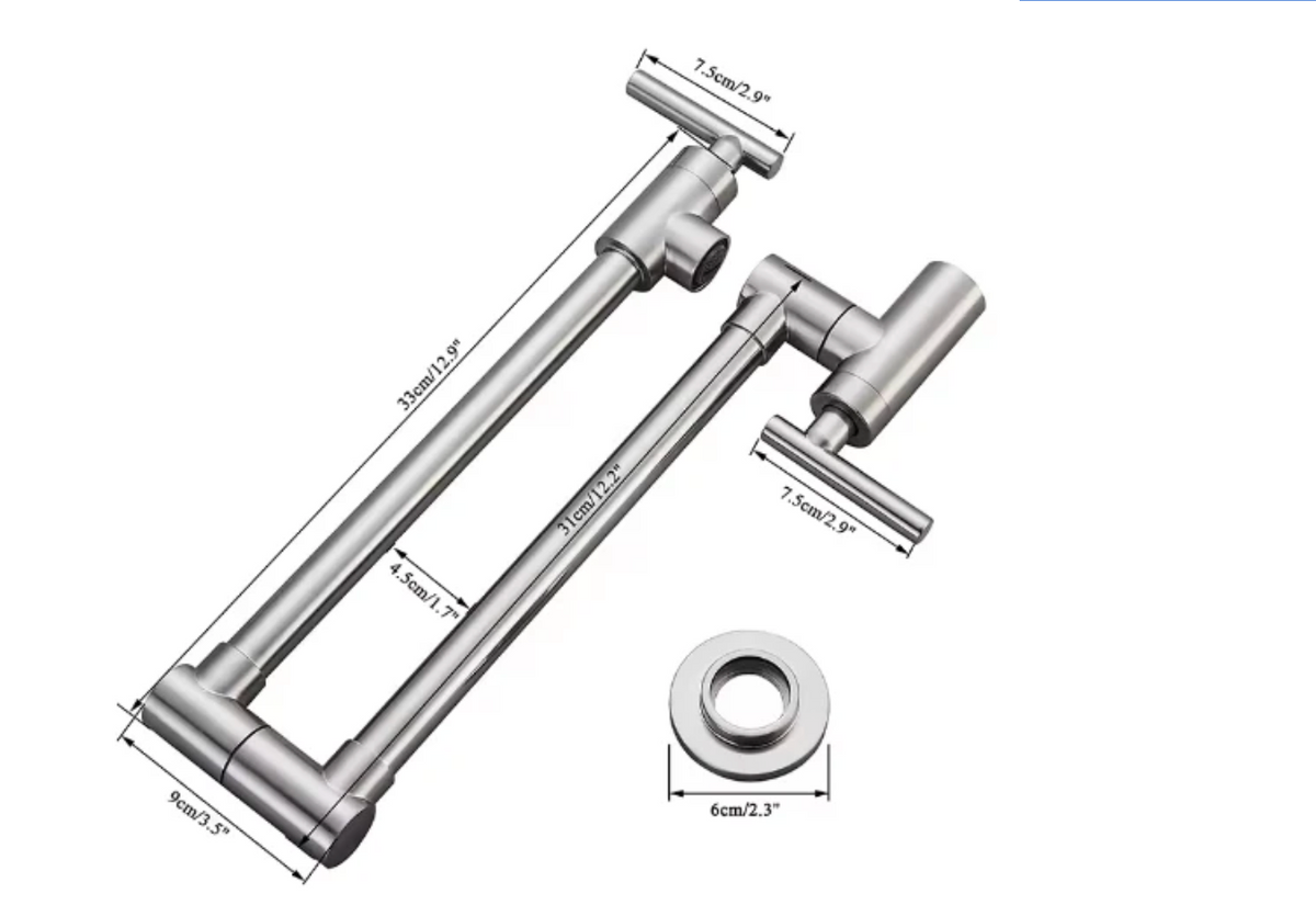 Rangewell Pot Filler Kitchen Faucet spout close-up — Matte Black finish — Casa Norex (2)