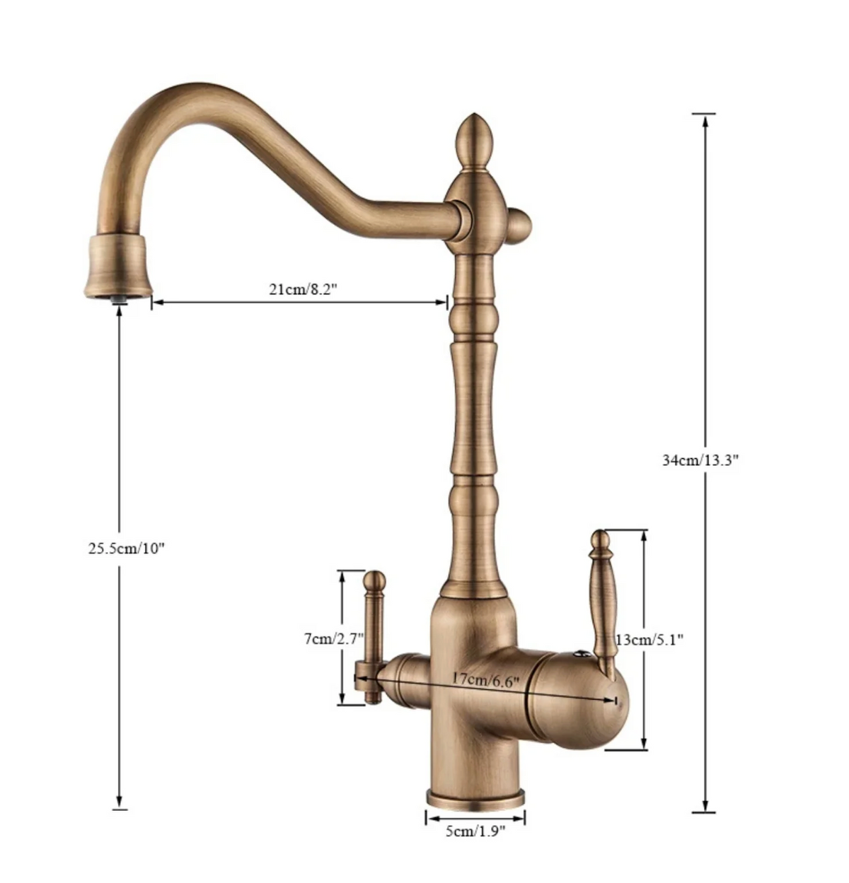 Claritas Kitchen Faucet spout close-up — Gold finish — Casa Norex