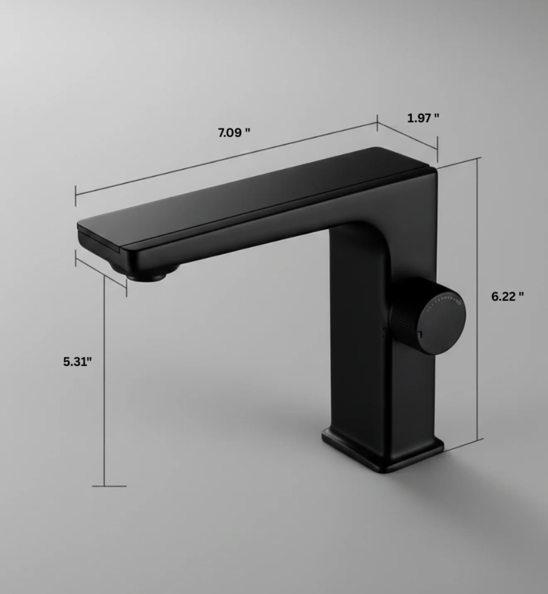 Celsiq Bathroom Basin Faucet base plate detail — Matte Black finish — Casa Norex