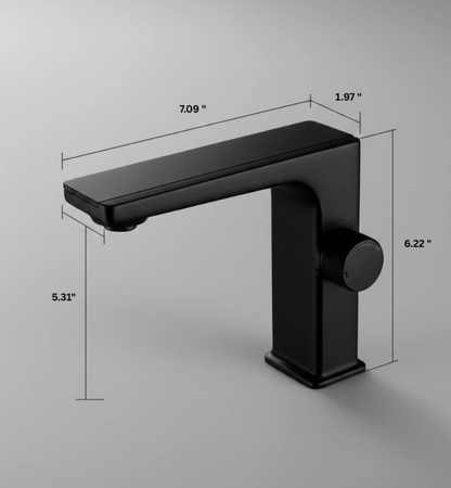 Celsiq Bathroom Basin Faucet base plate detail — Matte Black finish — Casa Norex