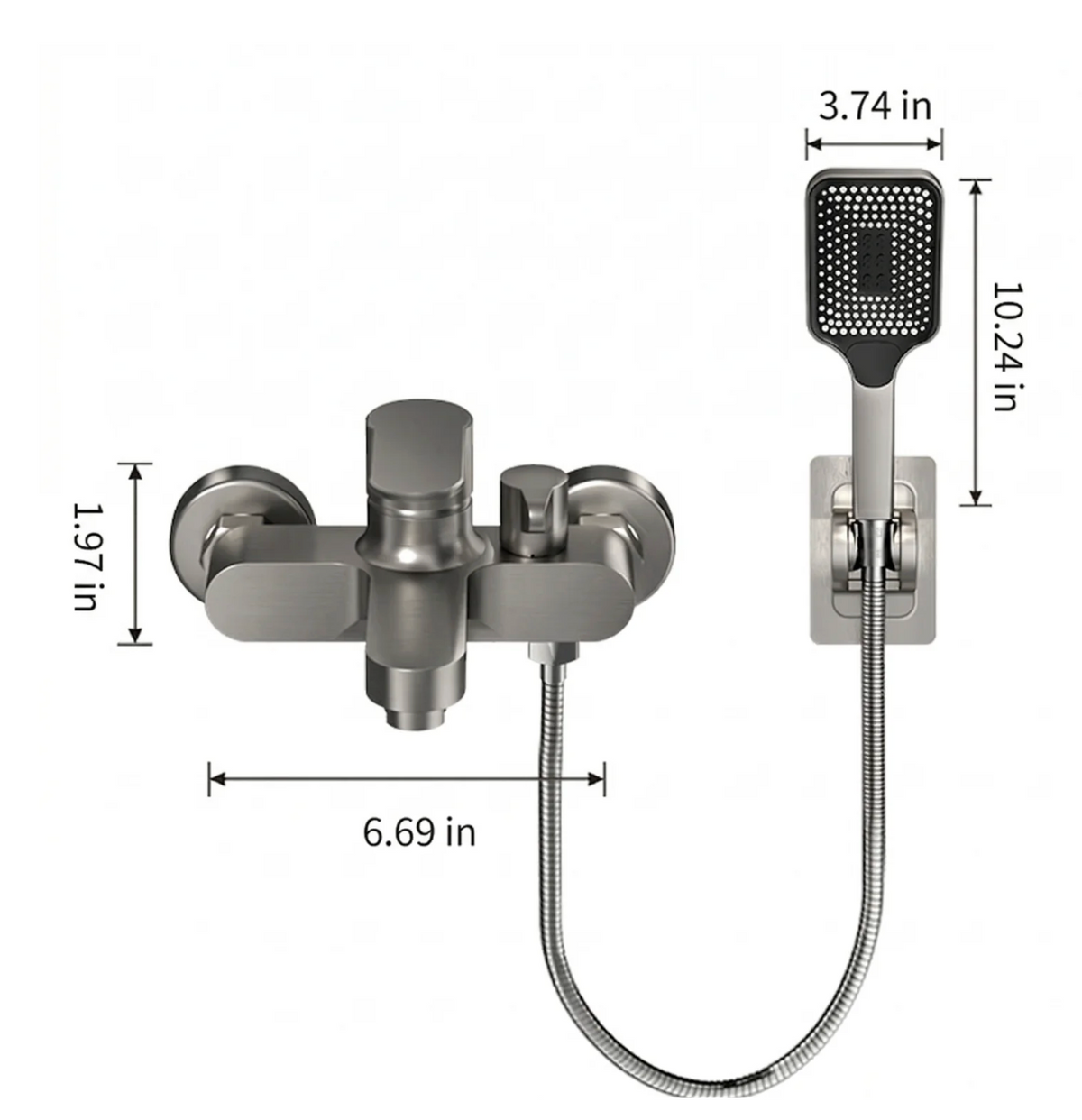 Diverta Shower Faucet Set mounting detail — Chrome finish — Casa Norex
