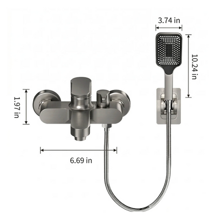 Diverta Shower Faucet Set mounting detail — Chrome finish — Casa Norex