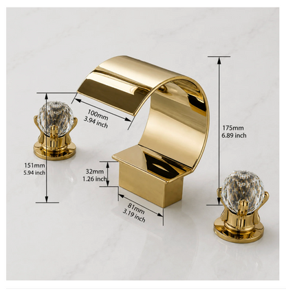 Crystalline Tub Faucet full profile — Gold finish — Casa Norex