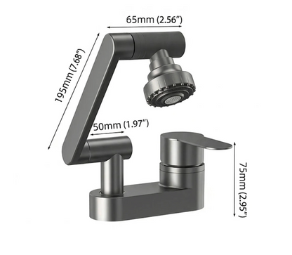 Rotaflow Bathroom Basin Faucet aerator close-up — Black finish — Casa Norex