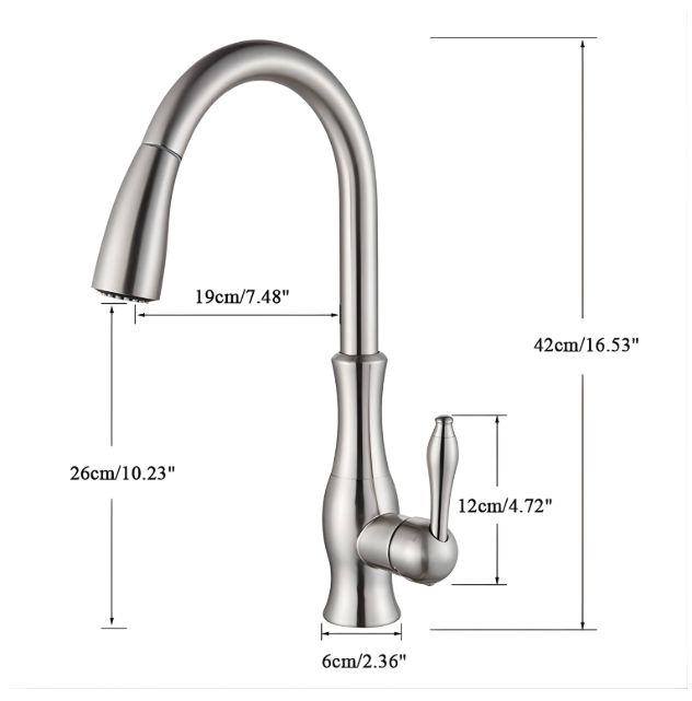 Aurelia Polished Gold Pull-Out Kitchen Faucet