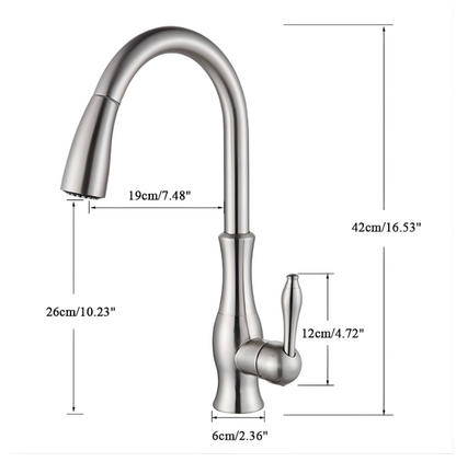 Aurelia Polished Gold Pull-Out Kitchen Faucet