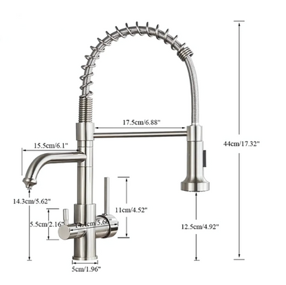 Glenmore 3-Way Filtered Pull-Down Kitchen Faucet
