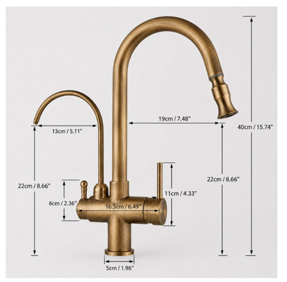 Marchbank Antique Brass Filtered Kitchen Faucet