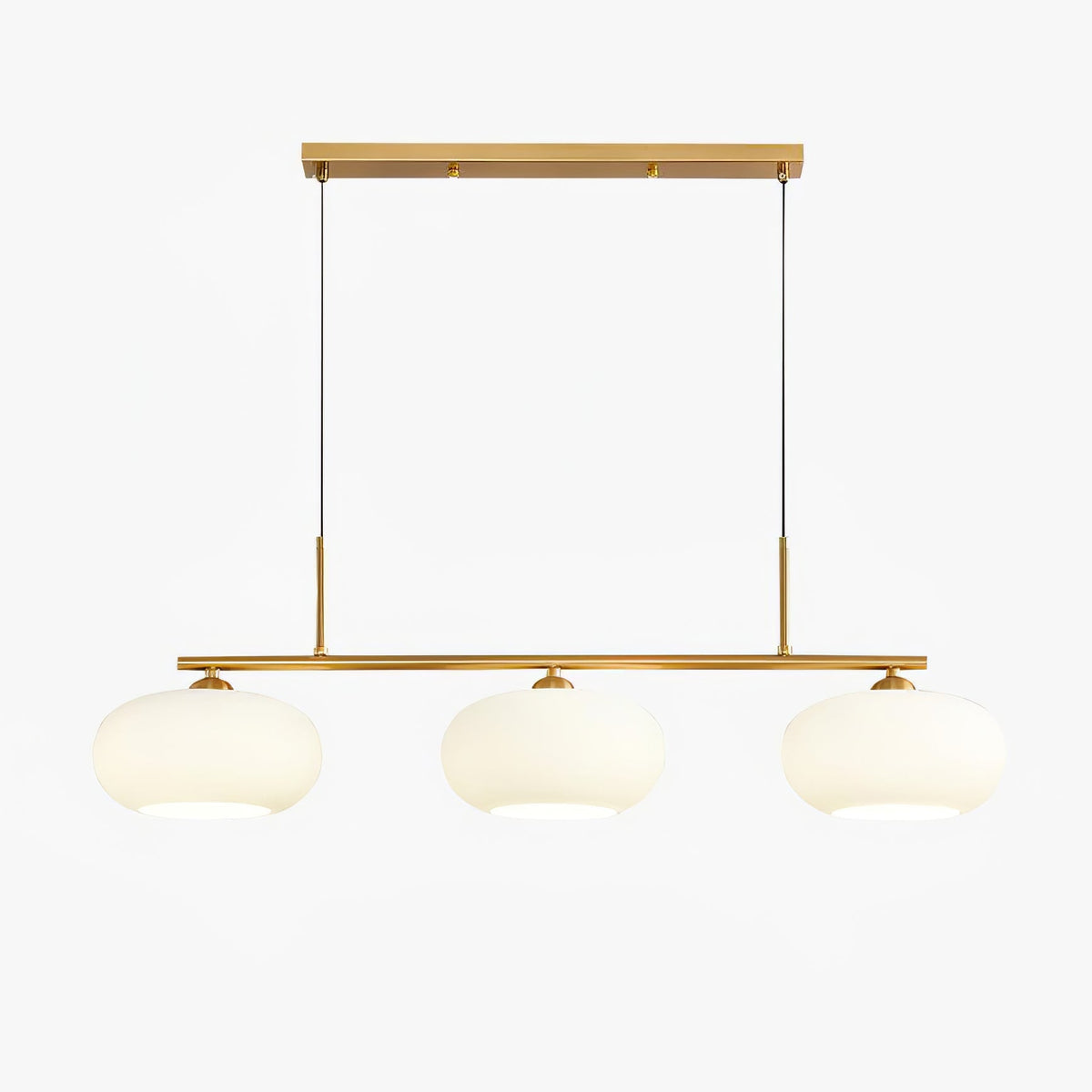 Close-up of glass globe shade on pendant light | Casa Norex