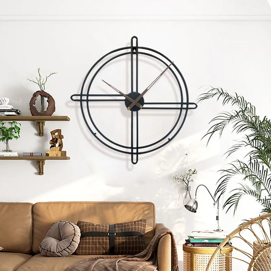 Laser-Engraved Metal Wall Clock scale reference on a wall — Casa Norex
