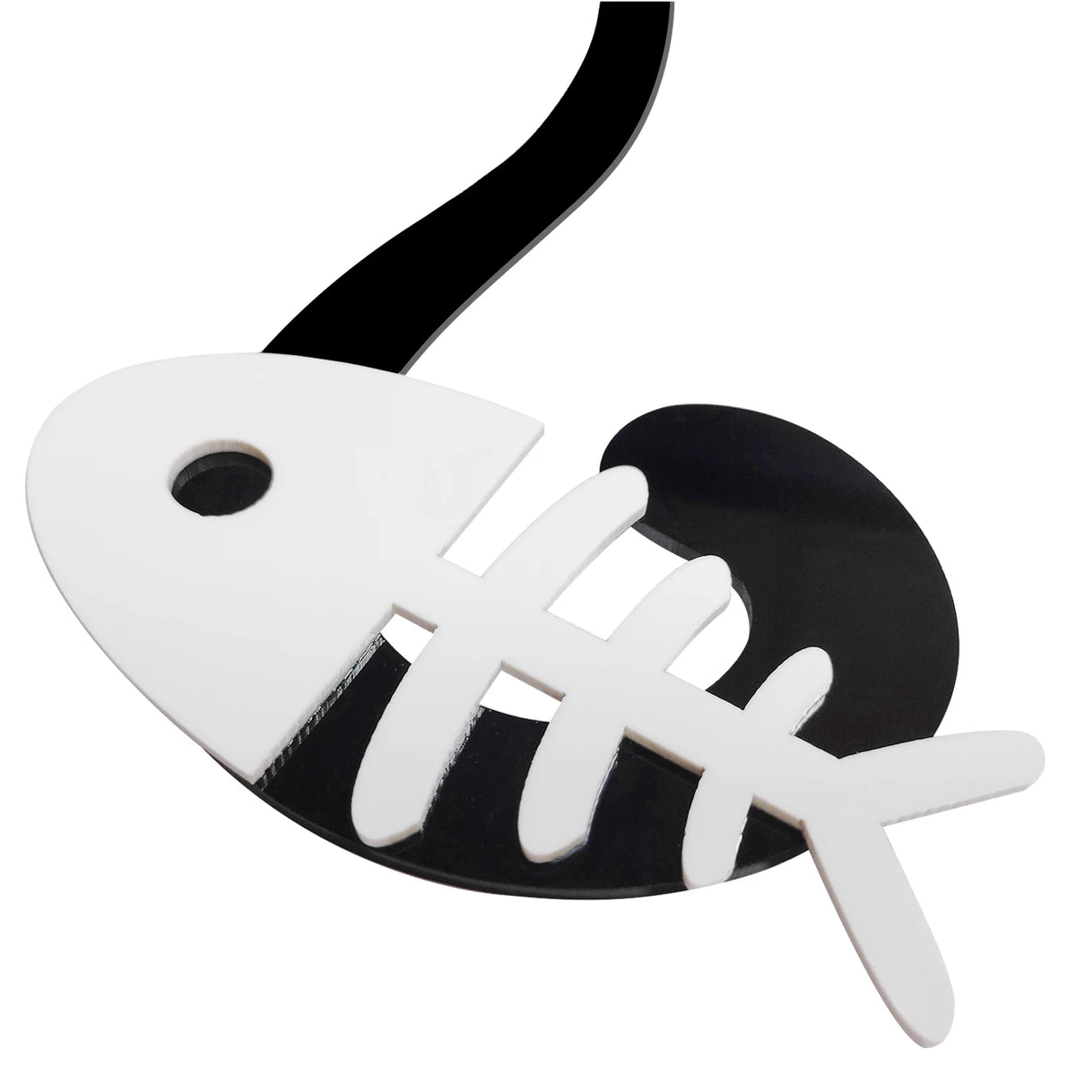 Cat & Fish Pendulum Wall Clock rear-hook mounting hardware | Casa Norex