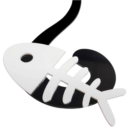 Cat & Fish Pendulum Wall Clock rear-hook mounting hardware | Casa Norex