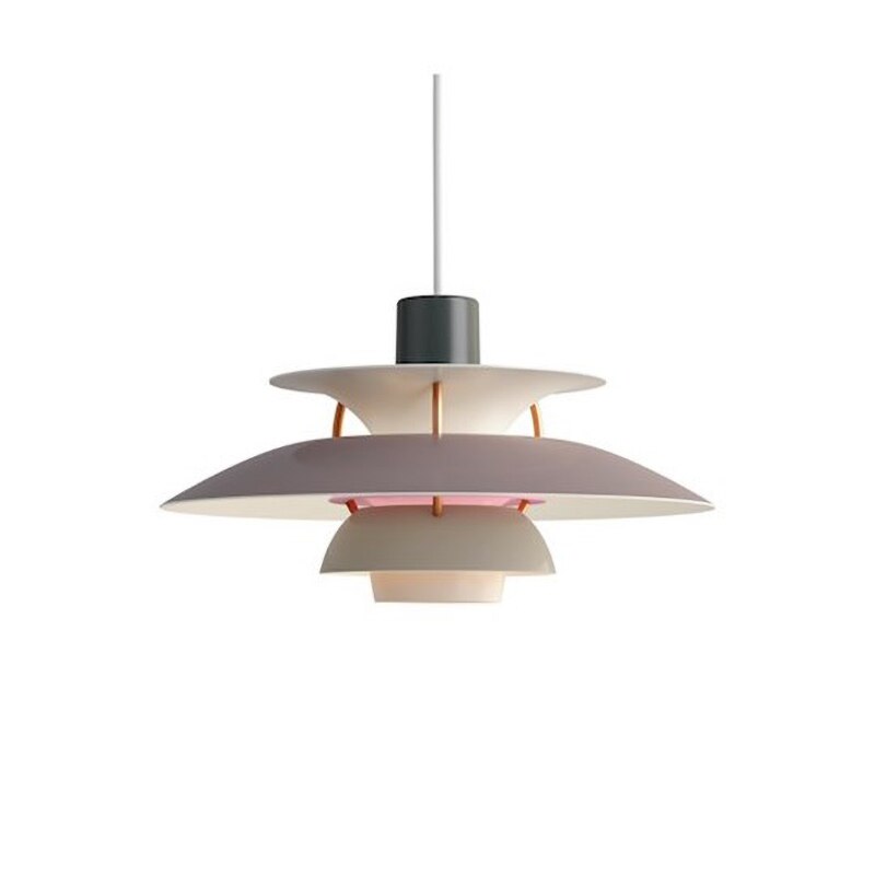 Tiered pendant light pink matte aluminum - 16 inch diameter - Casa Norex