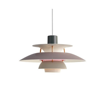Tiered pendant light pink matte aluminum - 16 inch diameter - Casa Norex
