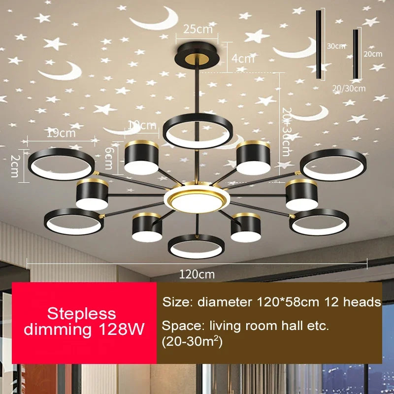 Aurora Starry Cluster Chandelier in living room setting | Casa Norex