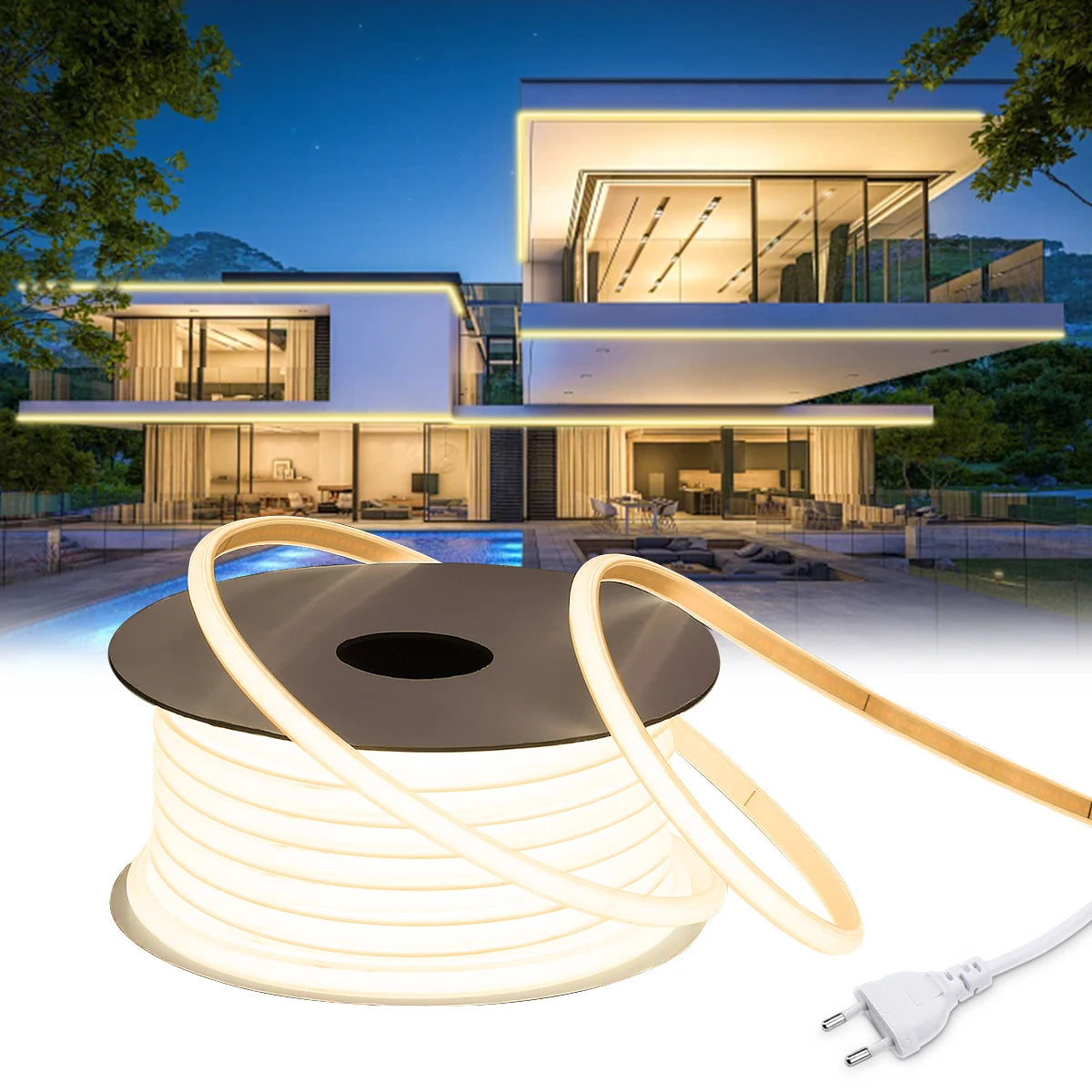 Outdoor LED strip light — COB strip with 288 LEDs per metre and IP67 waterproof rating | Casa Norex