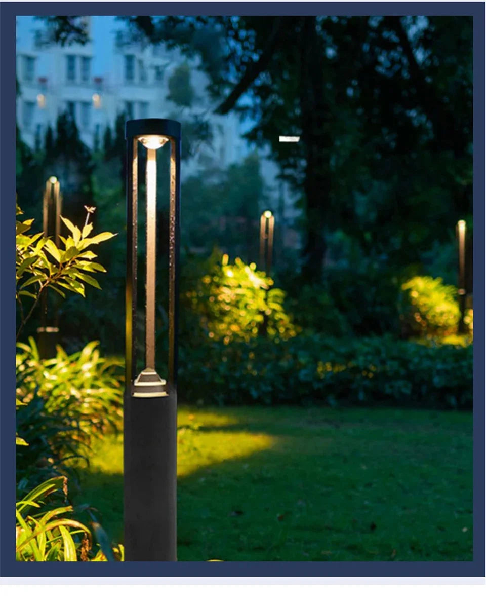 Black Aluminum Bollard Light 600mm Type B screw fixation