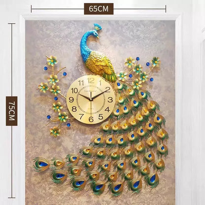 Peacock Motif Wall Clock