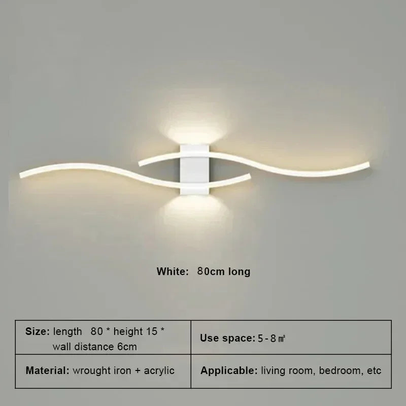 Linea linear wall sconce stepless dimming above a sofa — Casa Norex