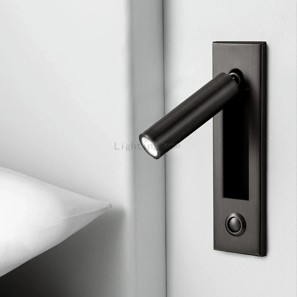 Wall reading light aluminum housing detail — Casa Norex