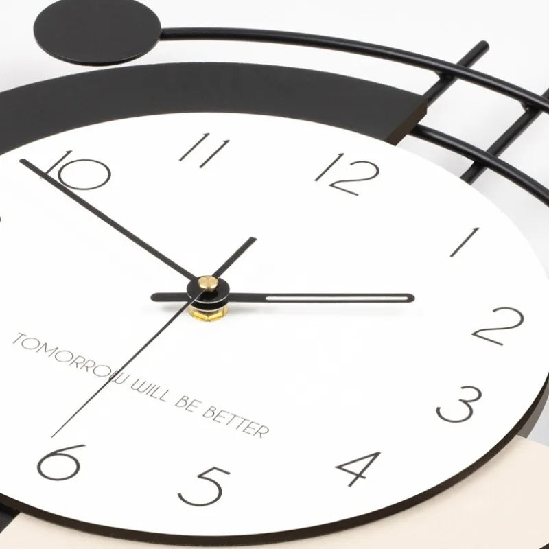 Metal & Wood Wall Clock scale reference on a wall — Casa Norex