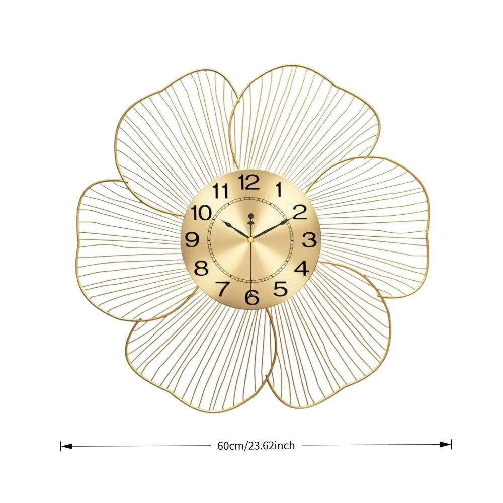 metal flower wall clock — rust-resistant metal cut into flower silhouette | Casa Norex