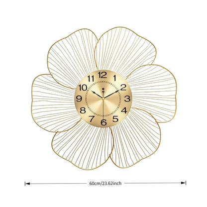 metal flower wall clock — rust-resistant metal cut into flower silhouette | Casa Norex