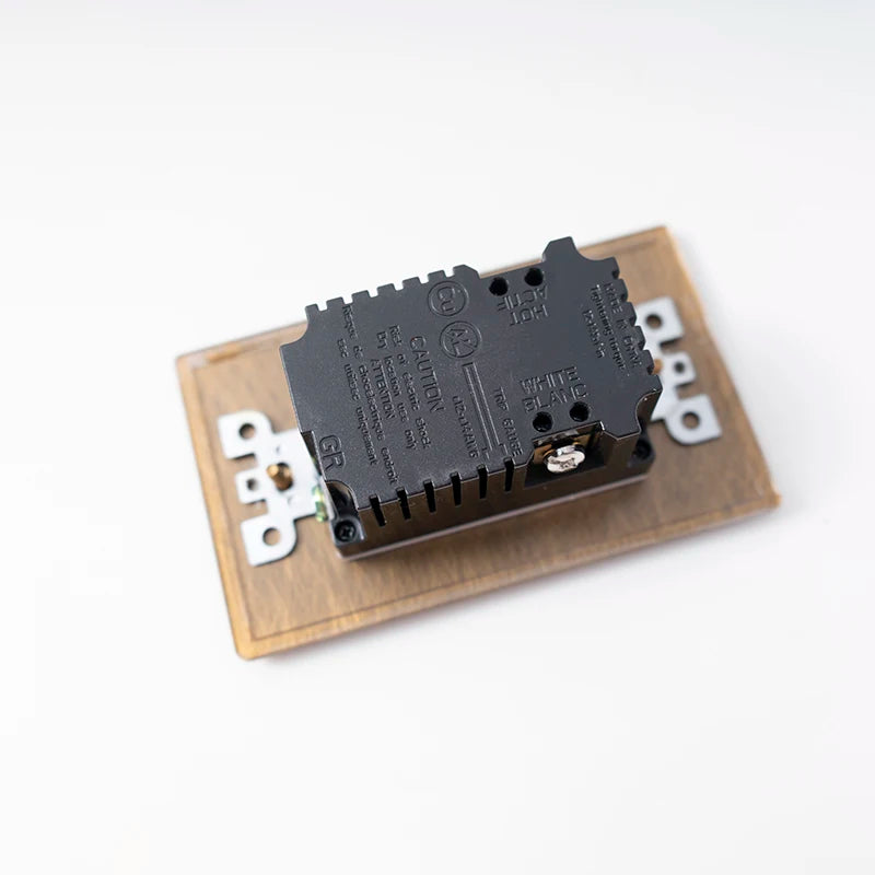 20A wall outlet panel detail, alternate angle — Casa Norex
