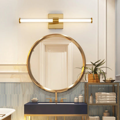Two-bulb sconce light on - 24W soft white 4000K - Casa Norex
