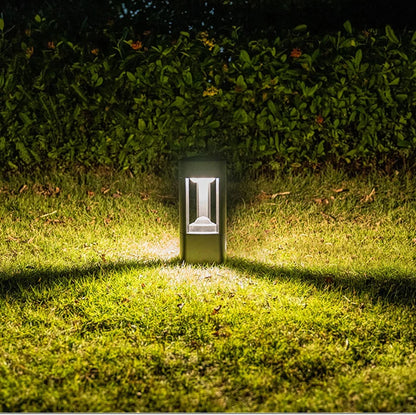 Black Aluminum Bollard Light detail