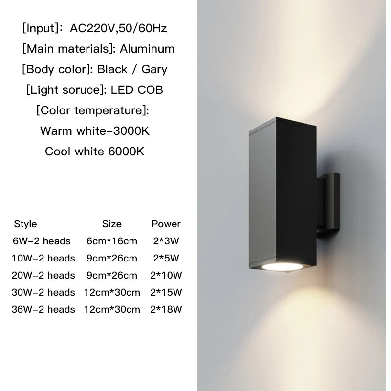 Outdoor wall light shown in Cool White (6000K) color temperature | Casa Norex