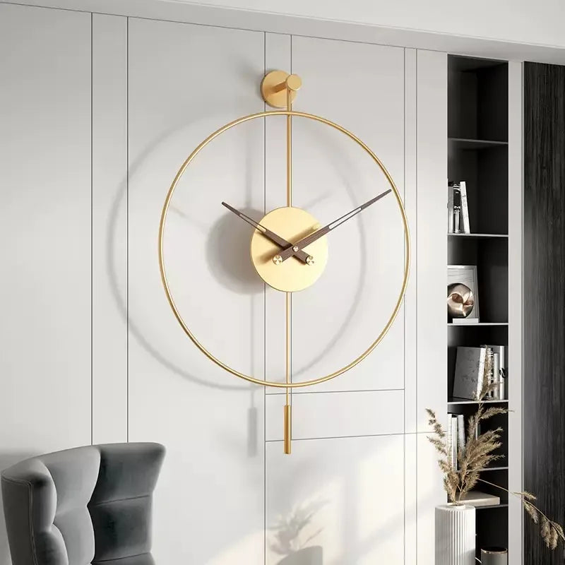 Scandinavian Metal Wall Clock scale reference on a wall — Casa Norex
