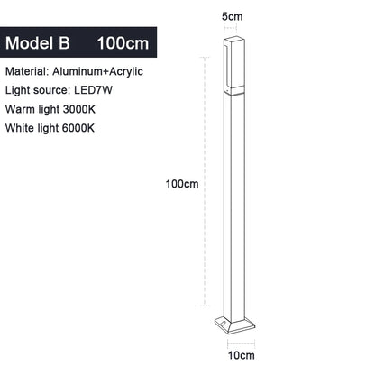 Aluminum LED lawn lamp Model A and Model B side by side