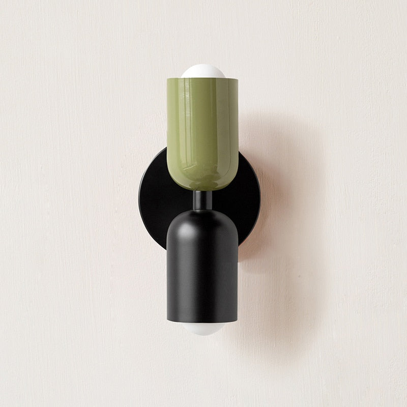 Colorful Minimalist Dual-Bulb Wall Sconce for Modern Ambience