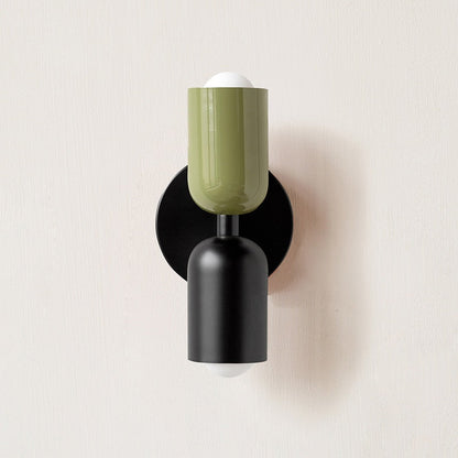 Colorful Minimalist Dual-Bulb Wall Sconce for Modern Ambience