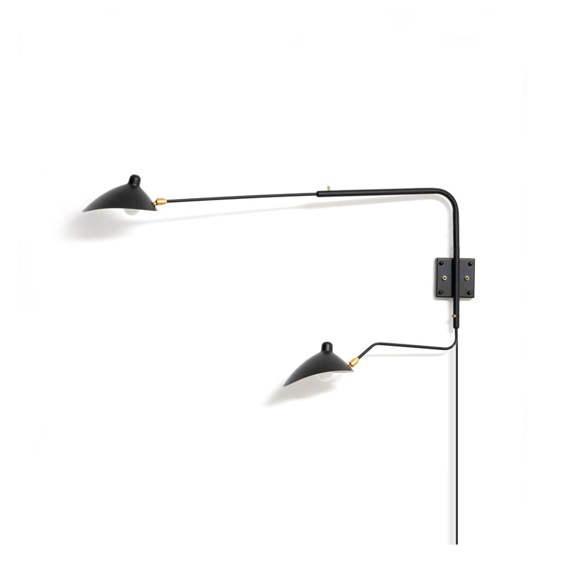 Brass ball-socket joint arm detail - Spider plug-in wall lamp by Casa Norex