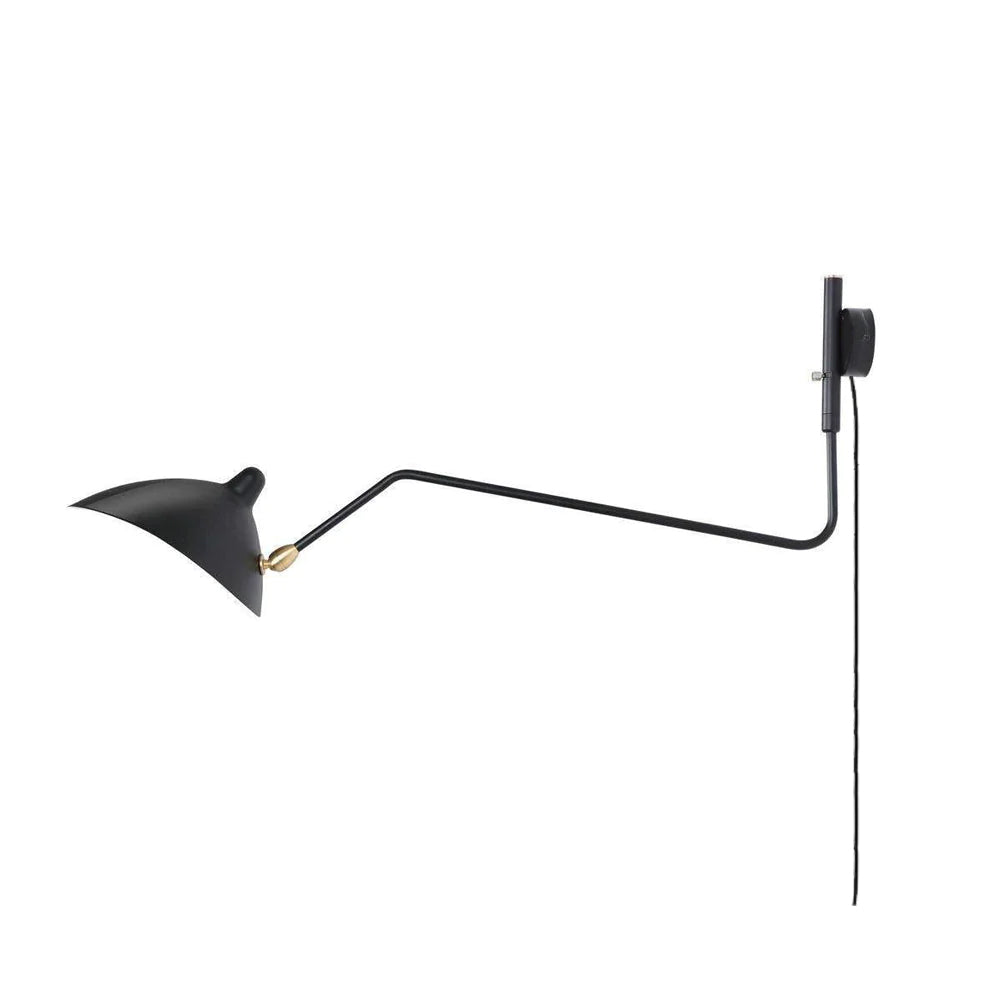 Multi Arm Spider plug-in wall lamp black aluminum Serge Mouille style | Casa Norex