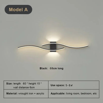 Linear LED wall sconce in living room setting — modern wall wash | Casa Norex