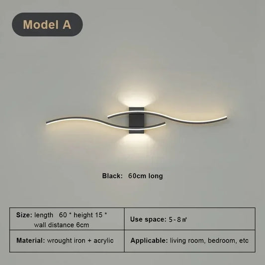 Linear LED wall sconce in living room setting — modern wall wash | Casa Norex
