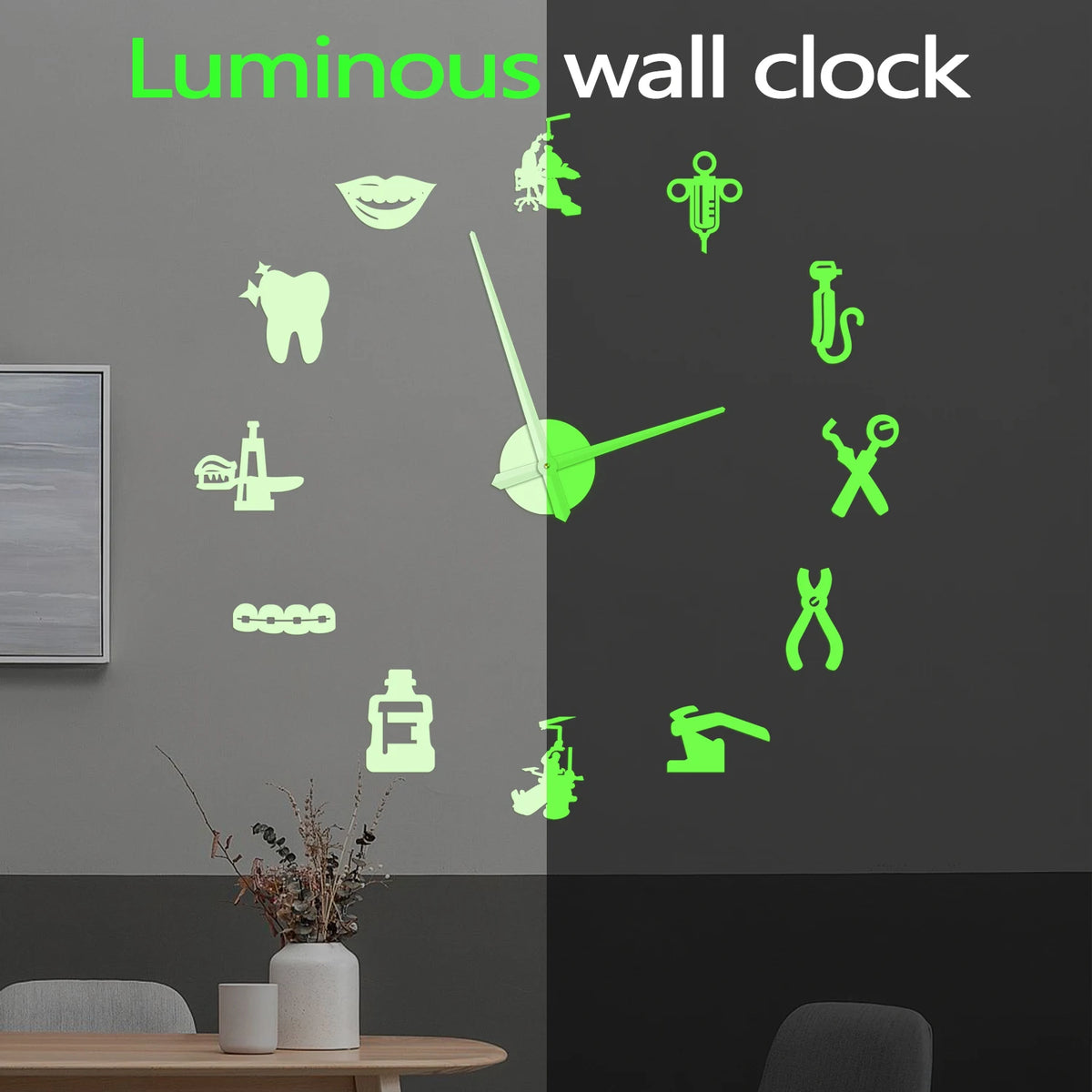 Giant DIY Numeral Wall Clock full layout on a wall — Casa Norex