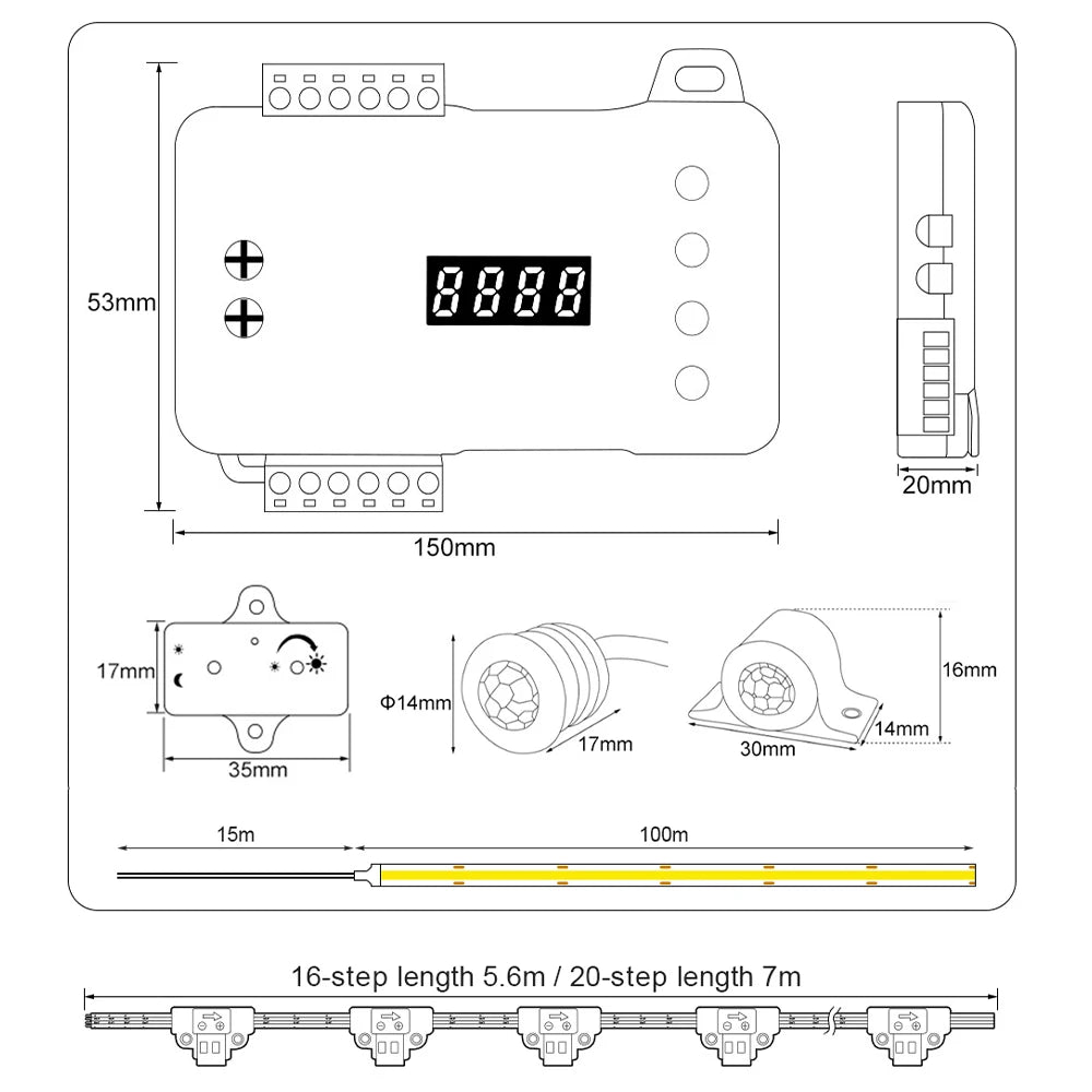 Controller voltage DC 12V or DC 24V with 10A max current for stair lights — Casa Norex