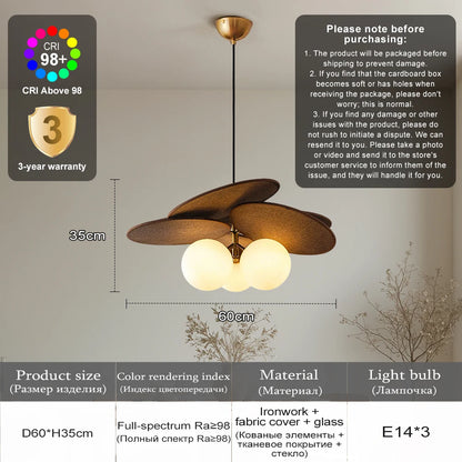 Marlowe Raffia Glass Chandelier — woven brown raffia shade, white glass diffuser | Casa Norex