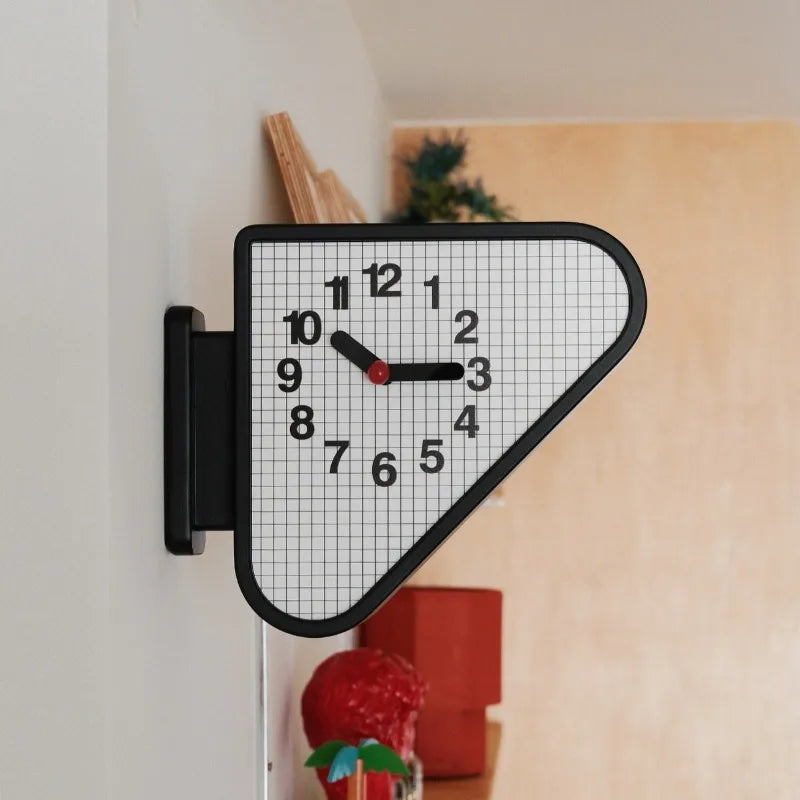Triangular Corner Wall Clock 29cm diameter detail — Casa Norex