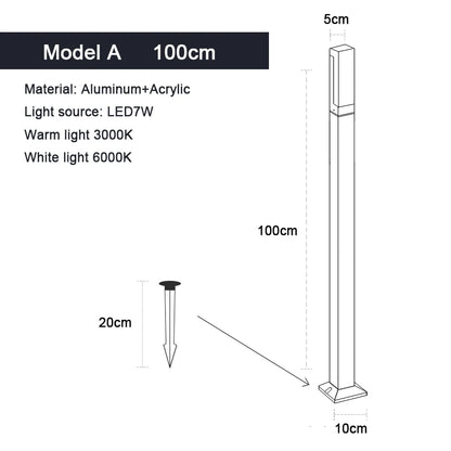 Aluminum LED lawn lamp aluminum body finish detail