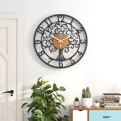 Life Tree Iron Wall Clock detail view 1 — Casa Norex