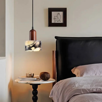 Round marble pendant light front view — minimalist silhouette | Casa Norex